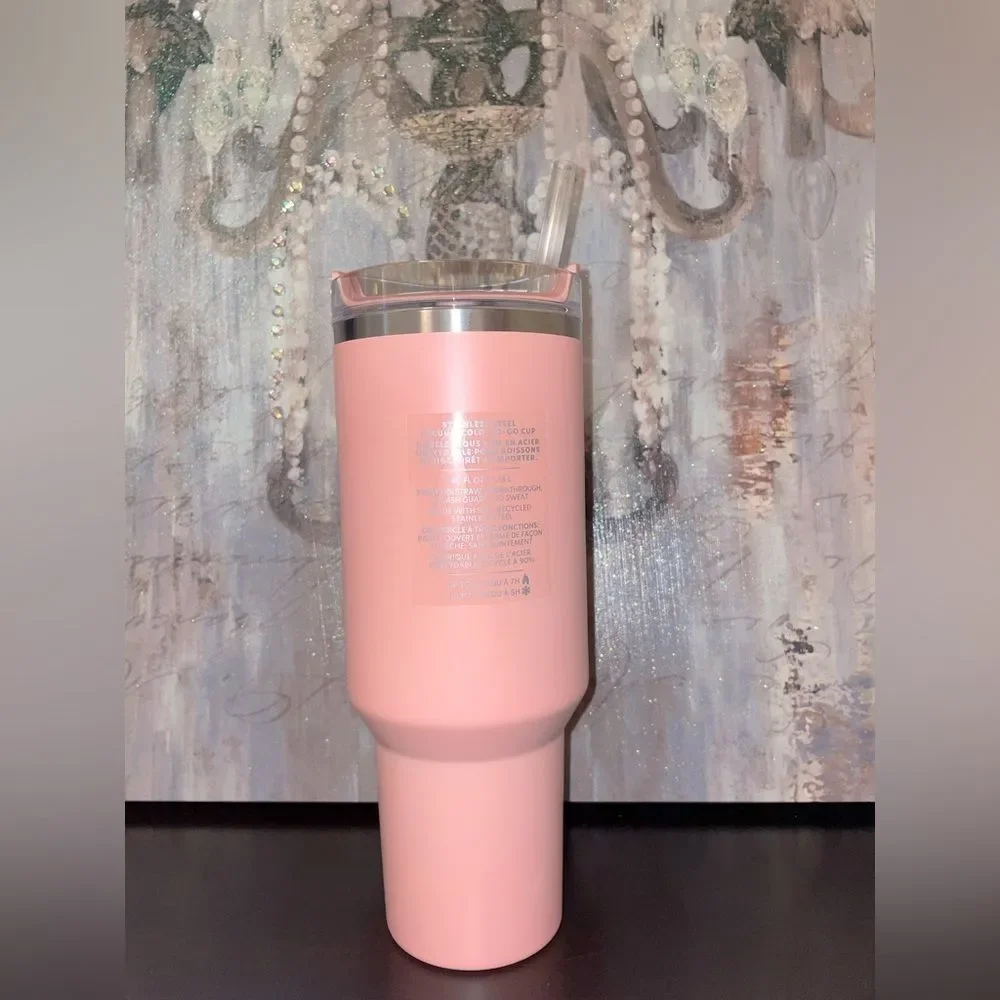 Starbucks X Stanley Summer 2023 40 oz pink peachy color Live Show Feature - Picture 5 of 8